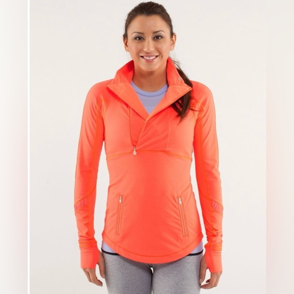Lululemon Run: Reflect Pullover Light Flare 4 Neon Pink Orange Gym Yoga - Picture 3 of 11